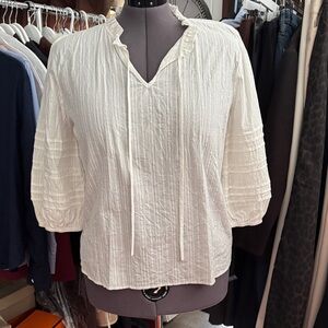Grace Karin White Textured Blouse